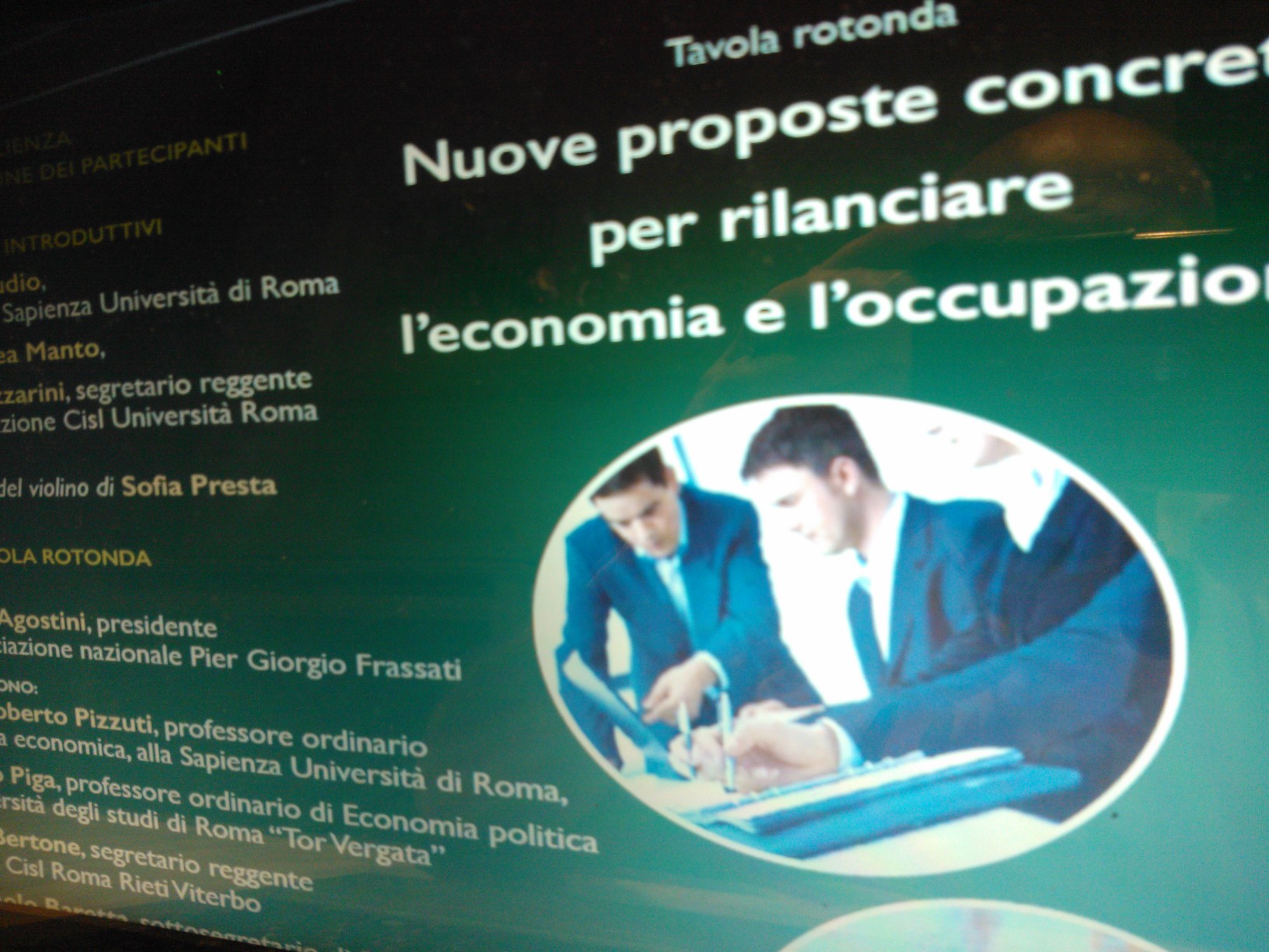 Tavola Rotonda "Nuove proposte Concrete per il Rilancio dell'Economia e dell'Occupazione" Roma, lunedì 28 settembre 2015